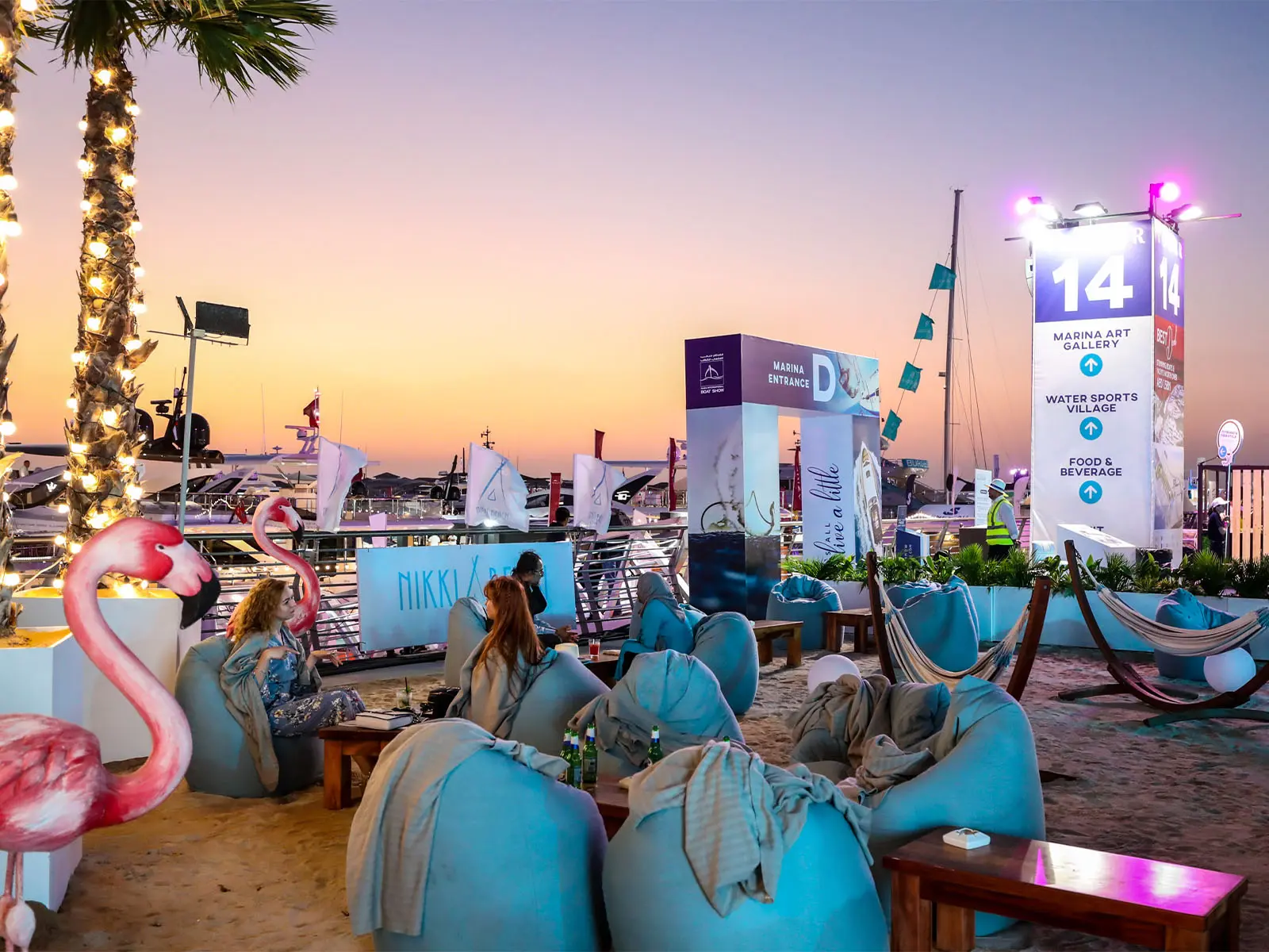 AURA 919 event production team setting up a large-scale corporate event in Dubai with stage, lighting and AV systems